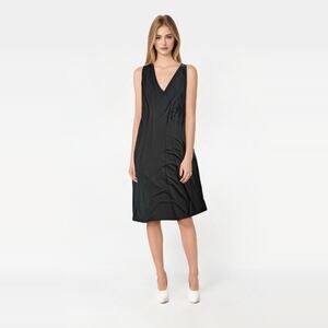 Clara Sun Woo Midi tank fit and flare Dress Women's Size L in Black